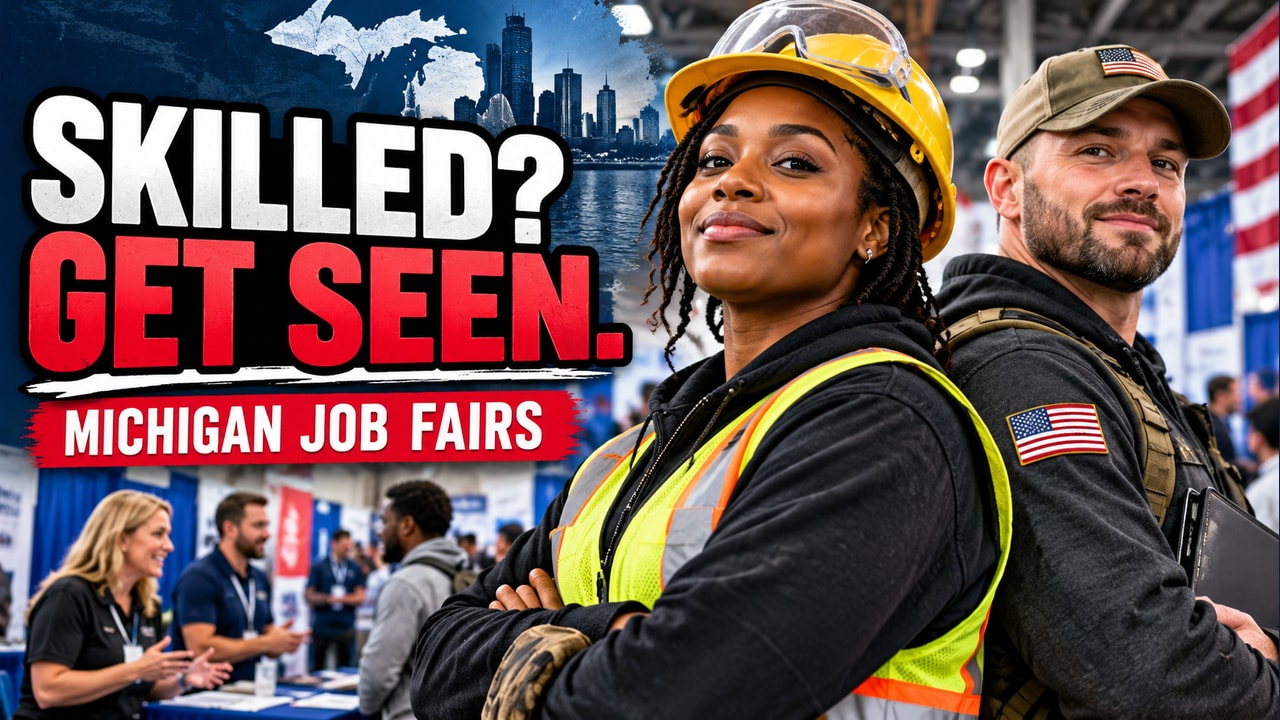 Illustrated cover for Michigan Skilled Trades Job Fairs Welcome Military Families and Skilled Trades Workers